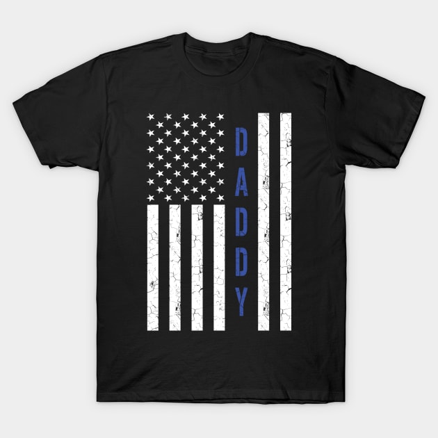 Police Daddy Blue Line Daddy T-Shirt by Dr_Squirrel